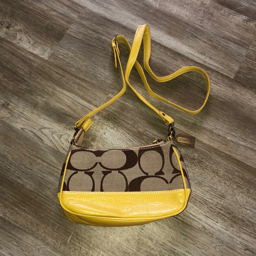 Coach Tan/Brown/Yellow Crossbody Purse